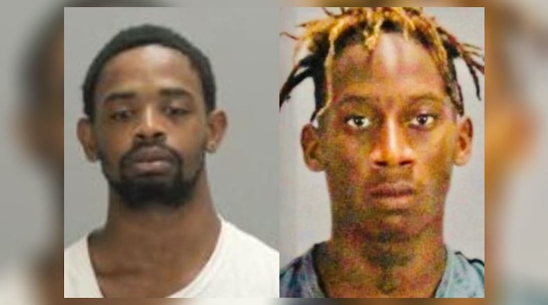 Derick Isaiah Sample (left) was arrested in connection with a July 24, 2018, armed robbery and shooting on Fountain Circle. Lorenzo Jamal Roberts remains at large.