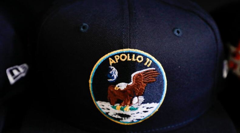 Players from the Houston Astros wore special caps Monday night to commemorate the 50th anniversary of the Apollo 11 moon landing.