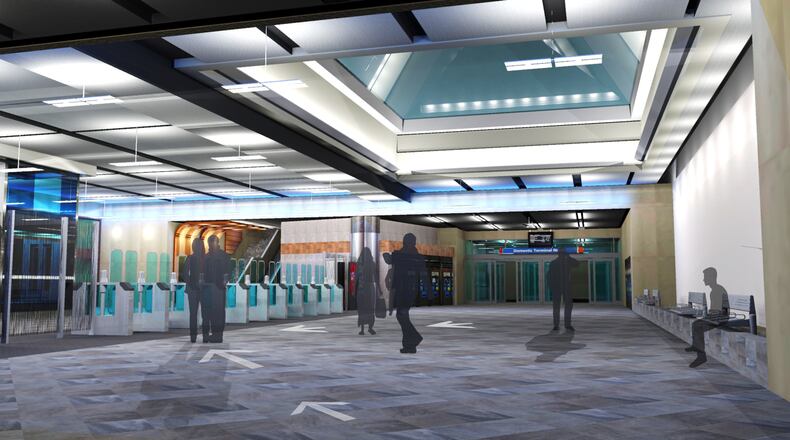 A rendering of the redesigned Airport Station concourse.