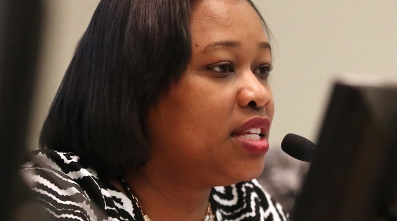 City of South Fulton Councilwoman Helen Zenobia Willis leads a Town Hall Discussion on a ordinance to hold parents more accountable for their children’s actions at the South Fulton County Government Annex Building. Curtis Compton/ccompton@ajc.com AJC FILE PHOTO