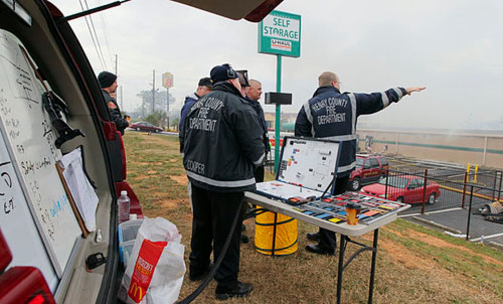 Storage facility burns