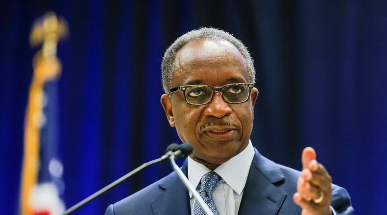DeKalb County CEO Michael Thurmond presented his budget to the DeKalb commission on Tuesday. (Alyssa Pointer/Atlanta Journal Constitution)
