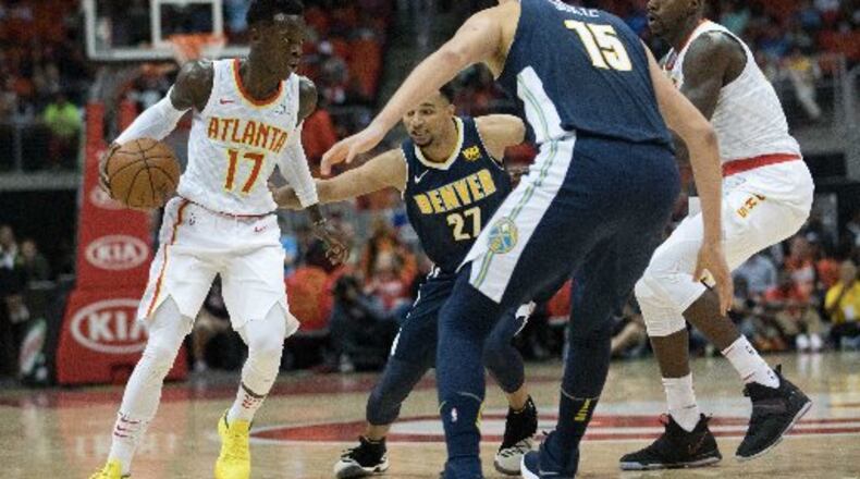 Hawks point guard Dennis Schroder returned to the lineup after missing two games with an ankle injury. (Branden Camp/Special to AJC)
