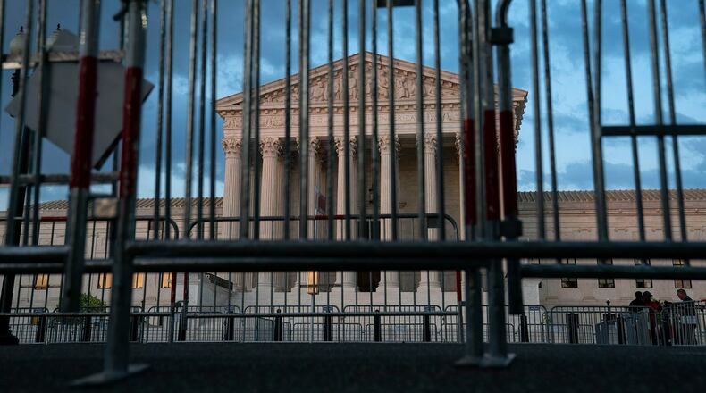 Fences surround the Supreme Court on May 4, 2022 in Washington, D.C. (SARAH SILBIGER/GETTY IMAGES)