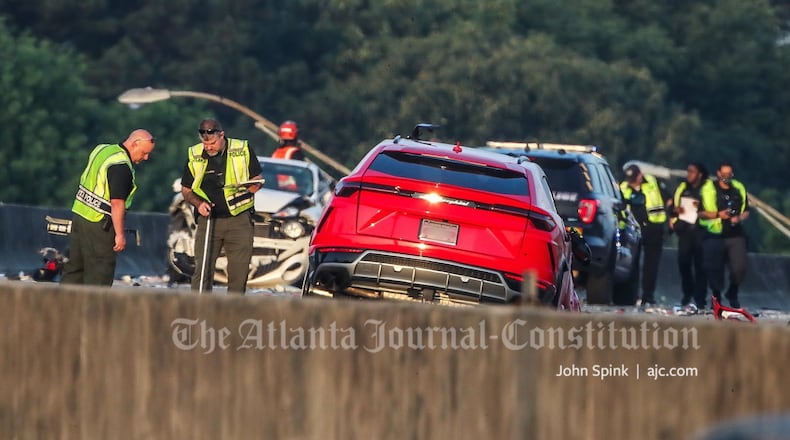 Authorities investigated a crash on I-85 that shut down all northbound lanes at Monroe Drive for more than five hours Friday morning.