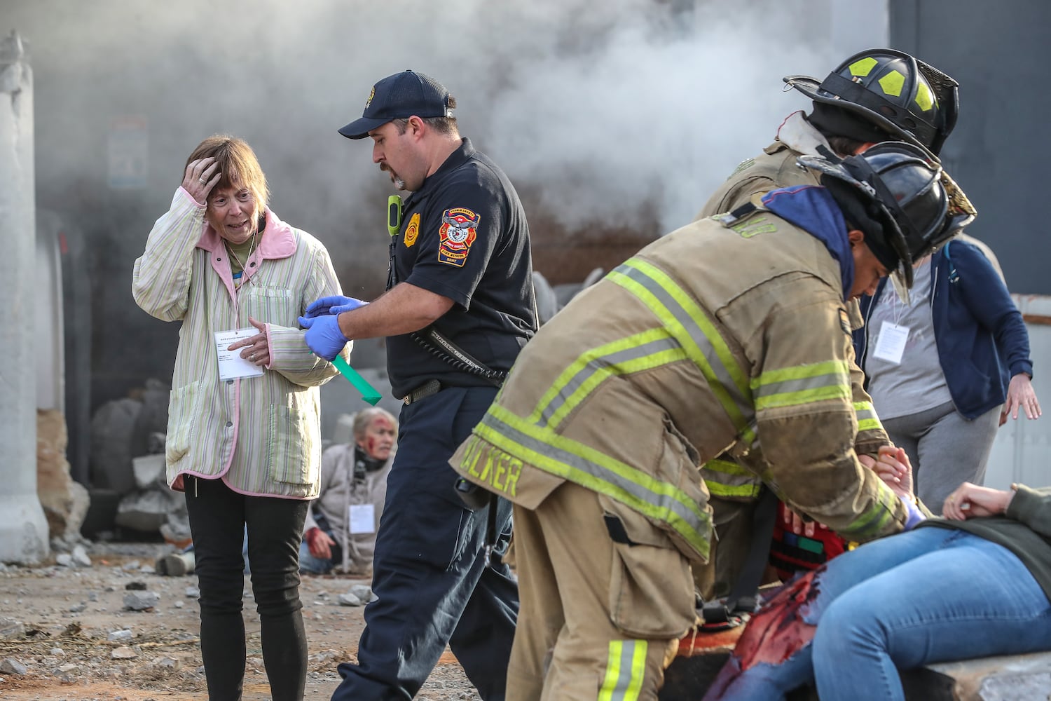 Emergency responders from the City of Atlanta and five metro Atlanta counties – Clayton, Cobb, DeKalb, Fulton, and Gwinnett all jointly participated in the daylong emergency training exercise that simulated a terrorist attack on a hotel.  Police and fire vehicles, SWAT teams, hazardous materials crews, search & rescue teams and victim triage were all on hand during the event. (John Spink / John.Spink@ajc.com) 

