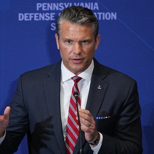 Defense Secretary Pete Hegseth speaks at the United States Army War College in Carlisle, Pa., during the Pennsylvania Defense and Innovation Summit, Wednesday, July 15, 2026. (AP Photo/Matt Rourke)