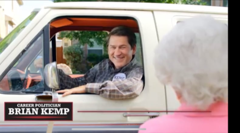 A Brian Kemp lookalike in a Casey Cagle attack ad.