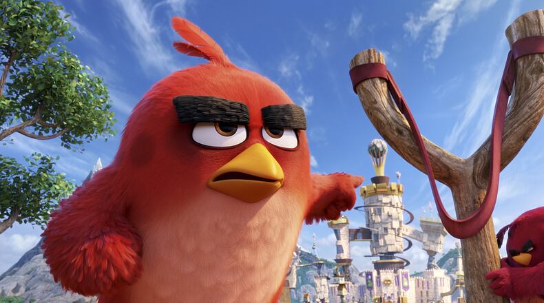 The character Red is voiced by Jason Sudeikis in “The Angry Birds Movie.” (Sony Pictures via AP)