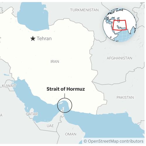 A map showing the location of the Strait of Hormuz. (AP Digital Embed)