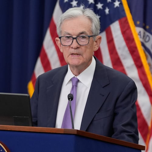 Federal Reserve Chairman Jerome Powell speaks at a news conference after the Federal Open Market Committee meeting Wednesday, Oct. 29, 2025, at the Federal Reserve Board Building in Washington. (AP Photo/Manuel Balce Ceneta)