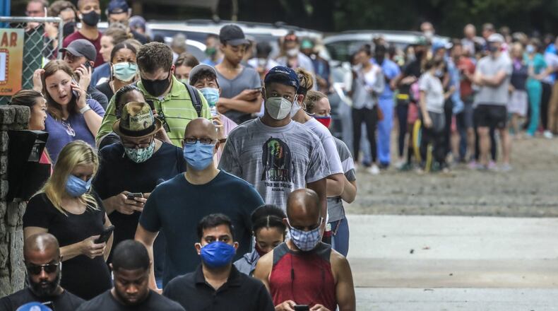 Last week’s record turnout by Georgia Democrats for a primary is just one factor behind why the party is excited about its chances in November’s general election. JOHN SPINK/JSPINK@AJC.COM