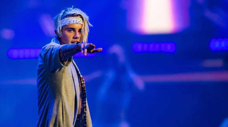 Justin Bieber performs during his Purpose World Tour at Staples Center on March 20, 2016, in Los Angeles, California. (Christopher Polk/Getty Images)