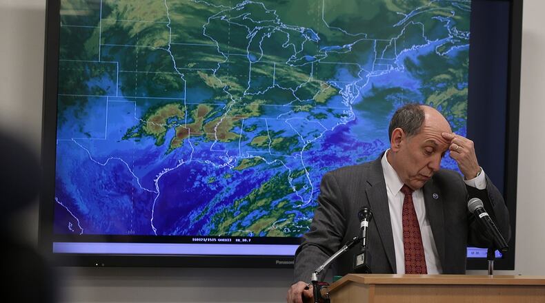 WASHINGTON, DC - JANUARY 21: National Weather Service Director Louis Uccellini speaks during a news conference on a winter storm forecast January 21, 2016 at the NOAA Center for Weather and Climate Prediction in College Park, Maryland. A winter snowstorm is forecasted for the East Coast this weekend with prediction of up to 30Ó of snow for the DC area. (Photo by Alex Wong/Getty Images)