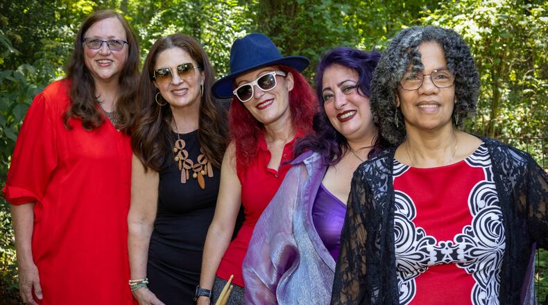 Blue Velvet Atlanta - Kathie DeVane Holmes (from left), Cindy Crowell Adler, Sandra Senn, Minda Scrogan and Johanna Millin - will play an hourlong set at Inman Park Festival on April 26. (Photo by Miriam Millin)