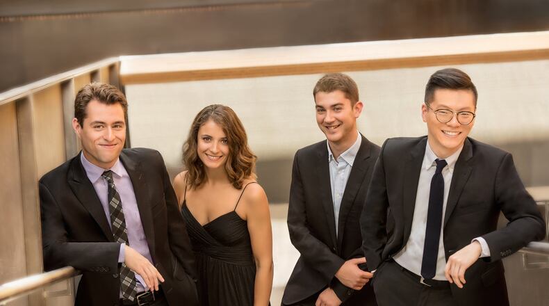 Dover Quartet (pictured) will team up with the Escher String Quartet for a performance of Mendelssohn’s Octet in E-Flat Major at Spivey Hall on Sept. 29. Contributed by Carlin Ma