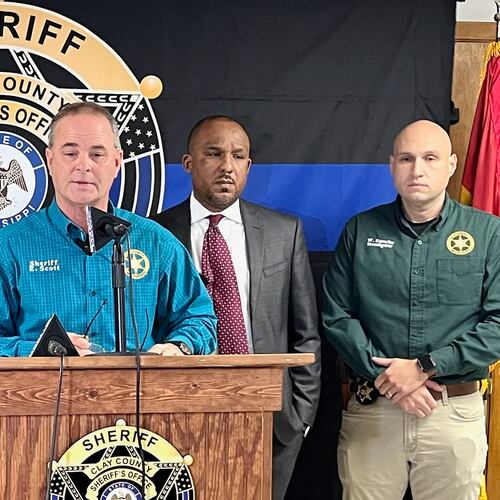 Clay County Sheriff Eddie Scott speaks at a news conference in West Point, Miss., on Saturday, Jan, 10, 2026, following fatal Friday night shootings at three locations. (William Moore/The Northeast Mississippi Daily Journal via AP)