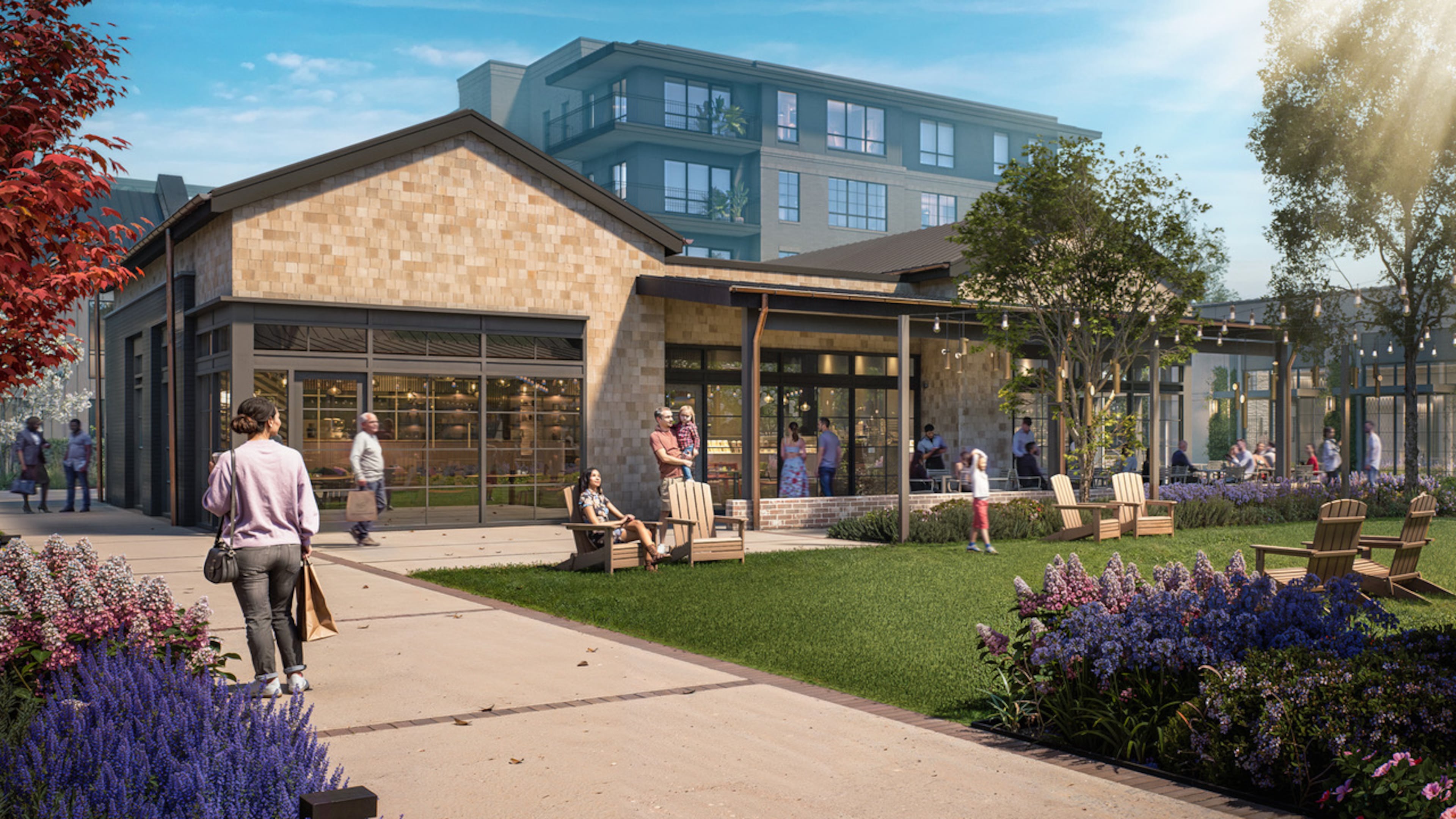 Hillrose Market will feature a retail village, office space, apartments and townhomes. (Courtesy of ASD | SKY)