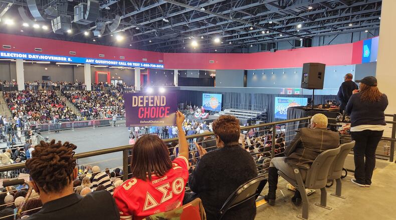 Attorney general nominee Jen Jordan urges Democrats to vote to restore the guarantee of their reproductive rights. Maya T. Prabhu/maya.prabhu@ajc.com