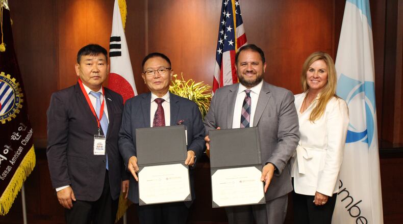 Representatives from the Gwinnett Chamber of Commerce and Korean-American Chamber of Commerce of Atlanta-Georgia have formed an alliance to encourage and further collaboration between their members and the diverse community. (Courtesy Gwinnett Chamber)