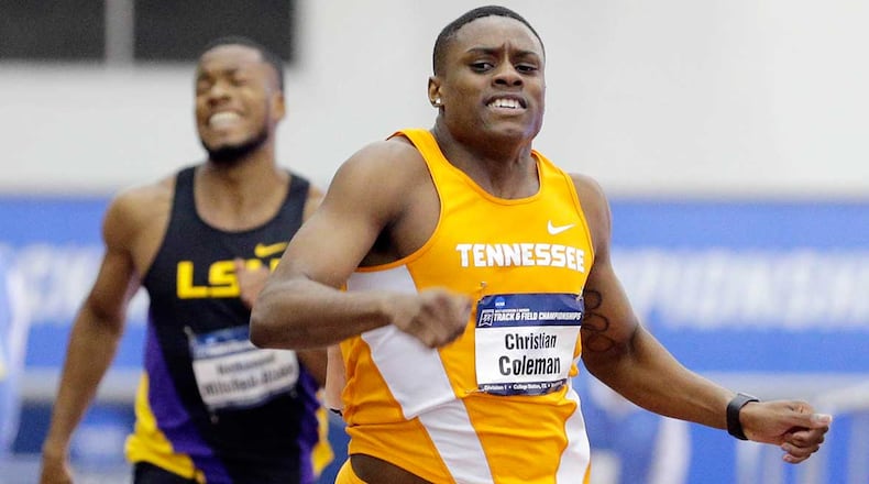 Atlanta native Christian Coleman won a pair of national titles at the NCAA Indoor Track and Field championships.
