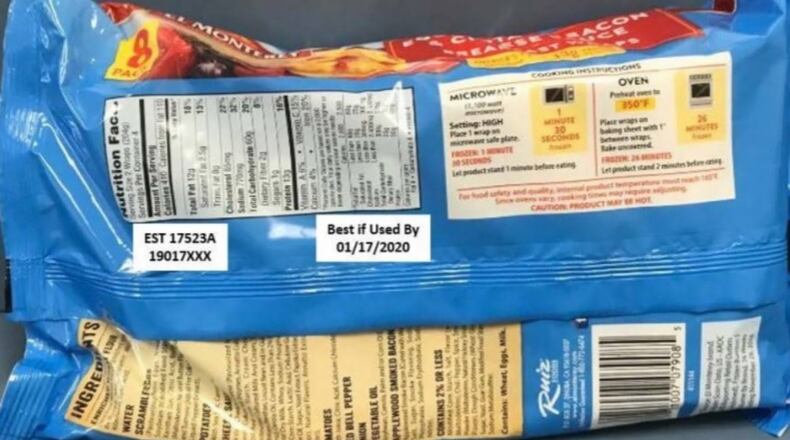 Ruiz Foods recalled more than 246,000 pounds of its frozen breakfast wraps Friday.