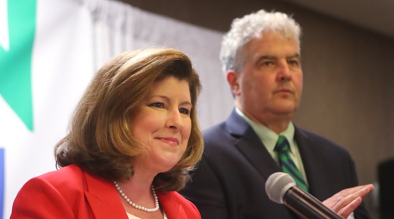 Karen Handel, the Republican candidate in the Sixth District runoff, and her husband Steve. thanks her supporters and her husband Steve. Curtis Compton,ccompton@ajc.com