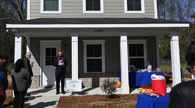 This first two-story house is the 45th Habitat for Humanity house - this time dedicated by the Cobb County Catholic Coalition in Austell. (Courtesy of Habitat for Humanity of Northwest Metro Atlanta)