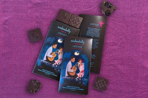 Vegan chocolate bar with Montmorency cherries. Courtesy of Oodaalolly