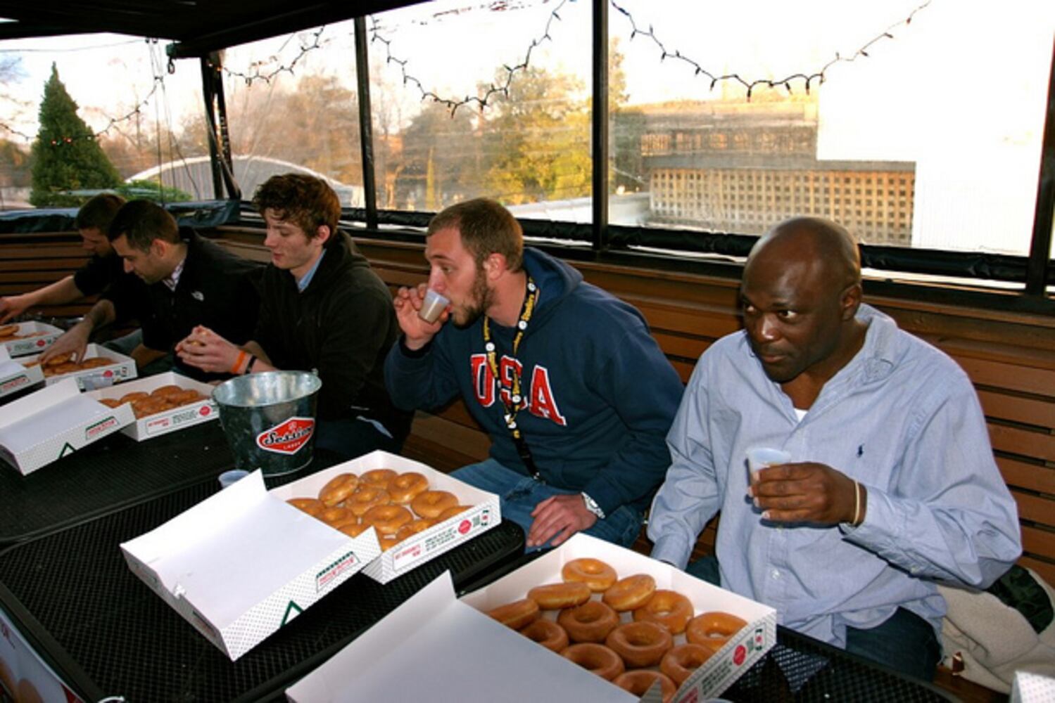 Donut eating contest at Republic Social House
