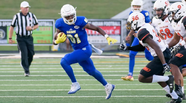 Vyncint Smith has generated significant interest from NFL teams during his senior season as the Second-Team All-SAC selection ranked fourth in the league in yards per game and fifth in receiving yards. He posted four 100-yard receiving games this season, including back-to-back games with at least 180 yards. (Courtesy of Limestone)
