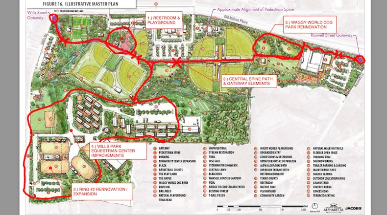 Alpharetta is moving ahead with plans for the design phase of the Wills Park Improvements and Wills Park Equestrian Center Improvements.  COURTESY CITY OF ALPHARETTA