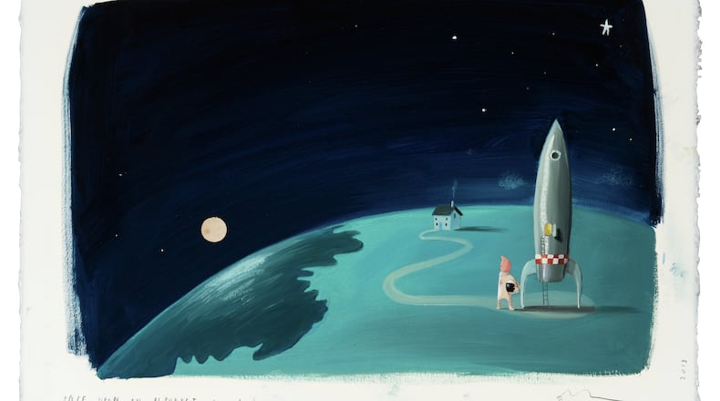 An illustration from "Once Upon an Alphabet" is among the 80 works of art from Oliver Jeffers on exhibit at the High Museum of Art. Photo: Steve Butman