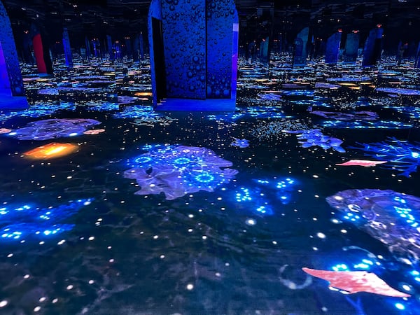 Bubble Planet at Exhibition Hub opens with a room that resembles the bottom of the ocean where bubbles abound. (Courtesy of Exhibition Hub)