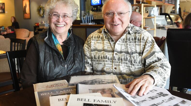 Beryl and Leonard Pielli laugh while they look over the early drafts and final copies of the book they wrote about Beryl’s family, the Bells of Wilbur, Wash. It was a labor of love for the two, who used many sources to tell the family’s story. (Jesse Tinsley/The Spokesman-Review/TNS)