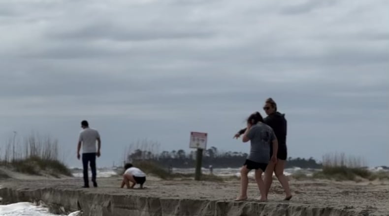 Heavy surf from Hurricane Milton eroded away part of the beach at Tybee Island on Thursday. (Photo courtesy of city of Tybee Island)