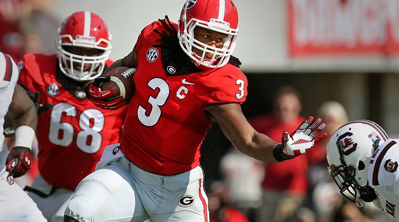 Todd Gurley and the Georgia Bulldogs will face South Carolina in front of a national TV audience Sept. 13, 2014.
