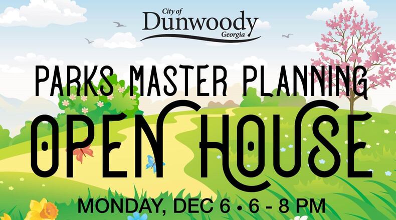 Dunwoody residents may drop by anytime between 6 p.m. and 8 p.m. Dec. 6 at Dunwoody City Hall to comment on draft plans for two city parks on Vermack Road and at the former Austin school site on Roberts Drive. (Courtesy of Dunwoody)