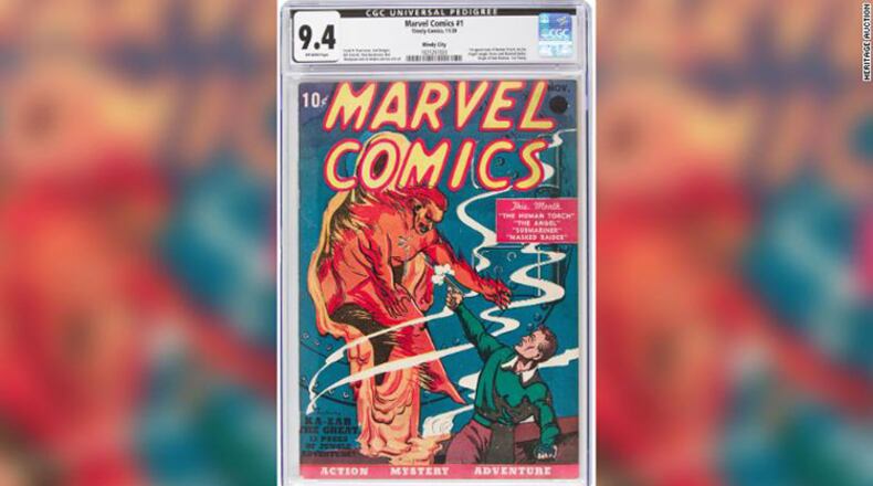 A rare near-mint condition copy of the first Marvel Comics comic book sold at auction in Dallas for $1.26 million. Heritage says the buyer wished to remain anonymous.