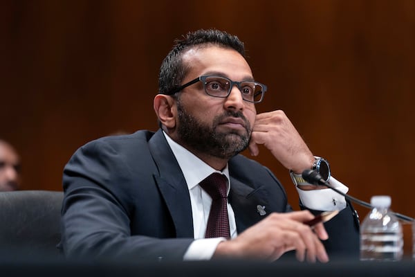 FILE - FBI Director Kash Patel testifies during a hearing on Capitol Hill in Washington, May 8, 2025. (AP Photo/Jose Luis Magana, File)