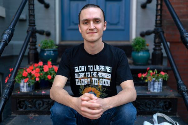 Vladyslav Plyaka poses for a photo at Capitol Hill neighborhood in Washington, Monday, June 2, 2025. (AP Photo/Jose Luis Magana)