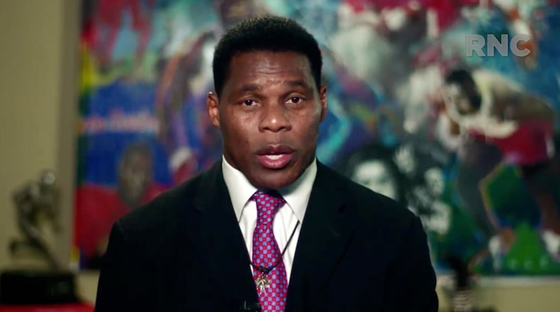 A Texas woman who claimed to have had a long romantic relationship with Republican U.S. Senate candidate Herschel Walker told police in 2012 that he threatened to kill her and himself when she tried to end the relationship, according to a police report obtained by The Atlanta Journal-Constitution. (Courtesy of the Committee on Arrangements for the 2020 Republican National Committee via Getty Images/TNS)