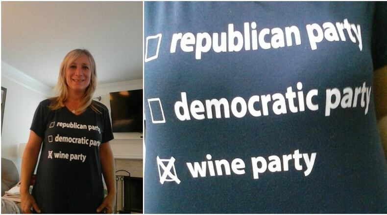 Joanna Chesley of Forsyth County encountered problems at the polls for wearing this t-shirt on Election Day 2016.