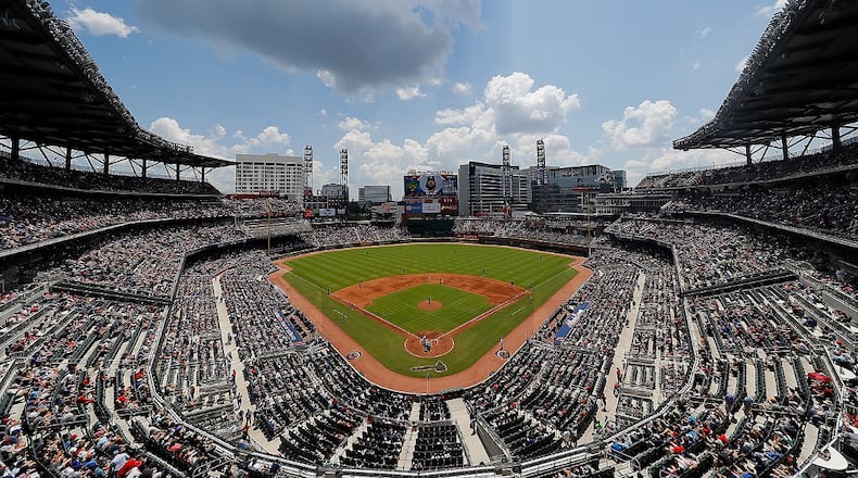 A general view of SunTrust Park during the game between the Atlanta Braves and the Chicago Cubs on July 19, 2017 in Atlanta. (Photo by Kevin C. Cox/Getty Images)