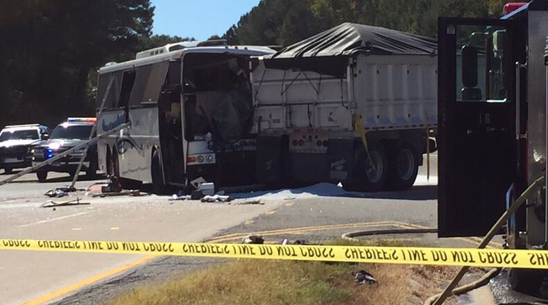 This was the scene of a fatal tour bus crash in Gilmer County. (Credit: Channel 2 Action News)