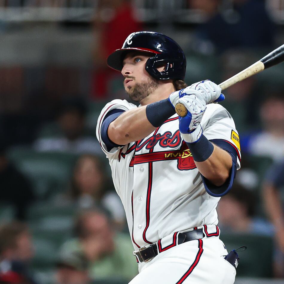 Atlanta Braves' Austin Riley hits a solo home run in the sixth inning of a baseball game against the Miami Marlins, Wednesday, April 15, 2026, in Atlanta. (Colin Hubbard/AP)