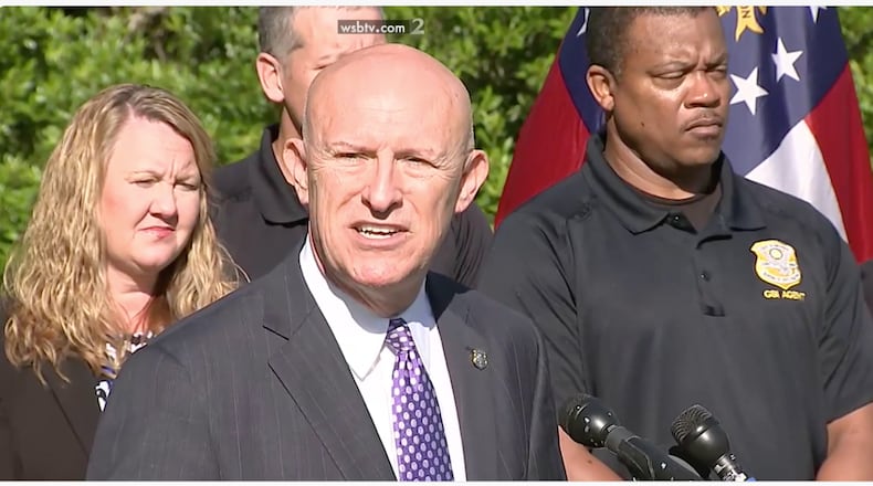 GBI Director Vic Reynolds gave updates at a Friday news conference. Photo from Channel 2 Action News  livestream
