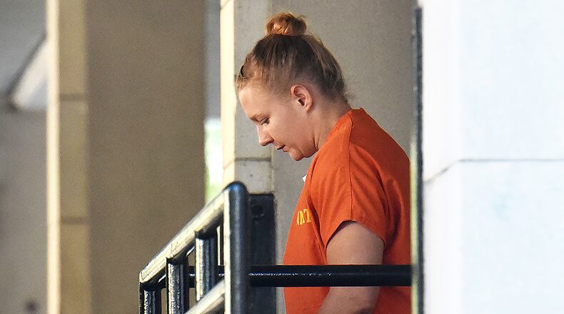 Reality Leigh Winner leaving the federal courthouse in Augusta on June 8, 2017. HYOSUB SHIN / HSHIN@AJC.COM