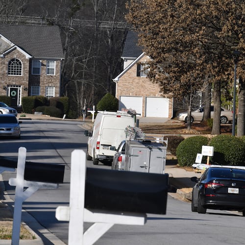 Street view of Winslow at Eagles Landing neighborhood, where large number of homes are owned by investors, Thursday, Jan. 26, 2023, in McDonough. Two companies — Invitation Homes and Progress Residential — each own more than 10,000 homes in the metro Atlanta area as of, or near the end of, the 2nd quarter 2022. In fact, there are 11 companies with ties to private equity that own more than 1,000 homes, according to an AJC analysis. (Hyosub Shin / Hyosub.Shin@ajc.com)