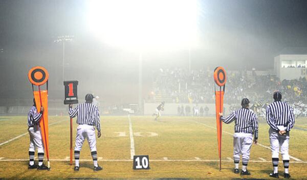 When you combine the Georgia-Florida football game with Halloween, you get a shortage of referees for Friday night high school football games.